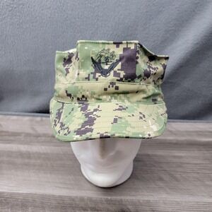 SEKRI Hat Army Cap Fitted Mens 7 3/4 Green Digital Camo US Navy Type III